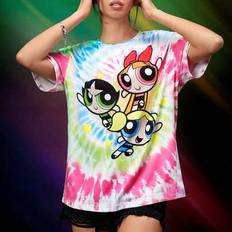 Tie Dye T-shirts Shein Cartoon And Tie Dye Print Tee