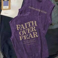 Men - Purple Tank Tops Shein Casual Sleeveless Crew Neck Distressed Tank Top