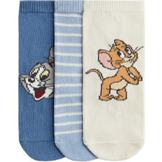 H&M Patterned Socks 3-pack - Blue/Tom & Jerry (1079125021)