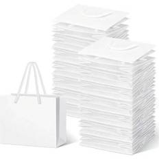 Shein 10Pcs White Kraft Paper Bags With Handles