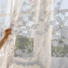 Gardiner & Tillbehör Temu French Romantic Lace Arch Transparent Curtain 118in Length 63in
