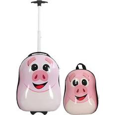 Borg Living Suitcase Set of 2 - Pink