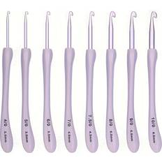 Yarn & Needlework Supplies Temu 8 Sizes Purple Crochet Hook Set