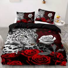 Temu Down Comforter Cover Set Leopard Print Set Bedspread