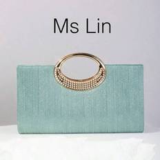 Green Bucket Bags Shein Lightweight Business Casu Diamond Decorative Bucket Bag - Mint Green