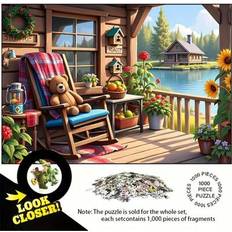 Shein Adult Jigsaw Puzzle Lake House Porch