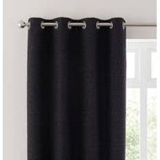 Churchgate Woodhouse Boucle Eyelet Curtains Black