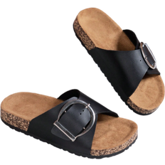 Dam - Vattentäta Slides Shein Women's flat sandals with thick non-slip sole, waterproof, orthopedic, with round metal closure