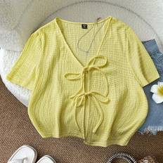 Shein Damen Große Größen Sommer Kurzarm Bluse