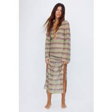 Rosa Saronger & Kimonos South Beach Rosa Crochetplunge Maxi Kaftan - Pink