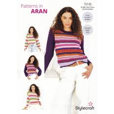 Yarn & Needlework Supplies Stylecraft Aran Knitting Pattern 10145 Ladies Sweaters