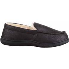 Men - Synthetic Slippers Absolute Mens Easy Slip On Faux Fur Moccasin Winter Slippers - Black