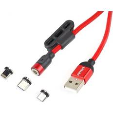 Amio Magnetisches USB Kabel 3in1 Lightning USB-C Micro USB 1m