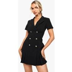 Tennis Dresses boohoo Bengaline Tennis Skirt Blazer Dress - Black
