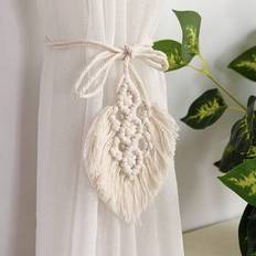 Curtains & Accessories Shein White Woven Leaf-Shaped Window Curtain Tie Backs