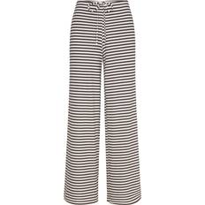Gina Tricot Striped Soft Trousers - Brun