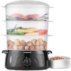Black Food Steamers Emperial 3-Tier Electric Vegetable Food Steamer