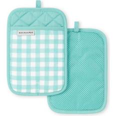 Pot Holders KitchenAid 2 Pack Cotton Set Polyester Pot Holder Blue
