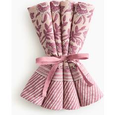 H&M 4-Pack Patterned Napkins 40x40 Cloth Napkin Pink