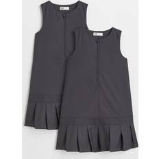 24-36M - Girls Dresses H&M Girls Pleat Detail Dresses - Dark Grey