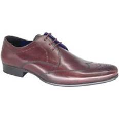 Red Derby Thomas Crick Leather Lace Up Formal Shoes - Burgundy