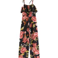Blommiga Jumpsuits & Overaller NEXT Bandeau Jersey Wide Leg Jumpsuit - Black/Pink