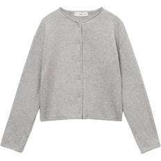 Grey Cardigans Children's Clothing Mango Long Sleeves Knit Cardigan Light Heather Grey