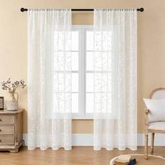 Curtains & Accessories Shein Embroidered Floral Pattern Sheer Curtain