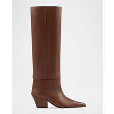 Jane Leather Knee Boots - Cuoio