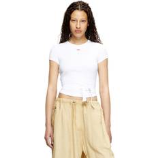 Women - Wool T-shirts Diesel T-shirt Avec Lanières Croisées Femme - Blanc