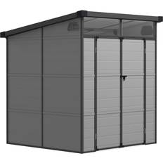 Plastic garden shed OutSunny 6 x 6ft Plastic Garden Shed Light Grey (Building Area )