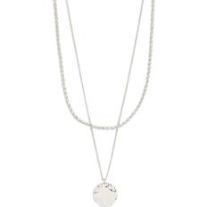 Pilgrim Silver Halsband Pilgrim Declan Necklace 2in-1 Set Silver-plated Dam Halsband Med Hänge - Sølv