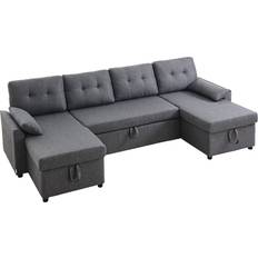 VEVOR U-Formet Sovesofa 6-Personers Dobbelt Chaiselong Grå Sofa