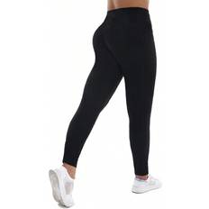 Shein Damen Leggings Europäisch Lässig Mode Outdoor Sport Fitness Hose - Schwarz