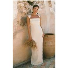 PrettyLittleThing Textured Knot Strap Detail Maxi Dress - White