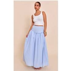 Long Skirts PrettyLittleThing Volume Maxi Skirt - Pale Blue