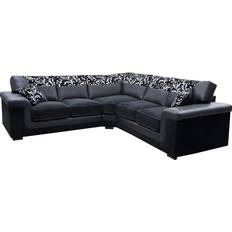 Leather corner sofas Symphony Corner Black Faux Leather Sofa