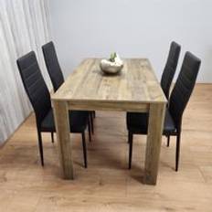 Brown Dining Sets Kosy Koala Rustic Effect Wood Table Dining Set