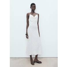 Långa klänningar - Vita Mango Midiklänning Med Draperad Ringning - Natural White
