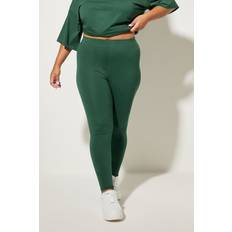 Yours Elasticated Waistband Leggings - Dark Green