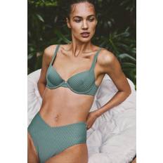 H&M Cheeky Bikinihose High Rise Mattgrün