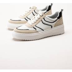 Marco Tozzi Sneakers Marco Tozzi Vita Sneakers Med Beige Detaljer - White Black