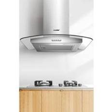 Extractor Fans Living and Home Chimney Cooker Hood Glass Extractor 60cm, Silver