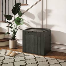 Chests Homcom 107 L Plastic Storage Charcoal Grey Chest