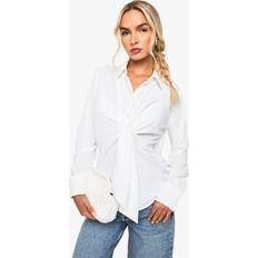 Shirts boohoo Woven Tie Front Shirt - White