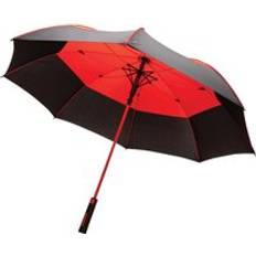 Umbrellas XD Impact Aware RPET Automatic Stormproof Stick Umbrella - Red