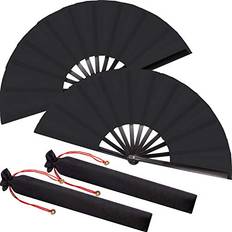 Hand Held Fans Maitys Large Folding Silk Hand Fan 2 Packs