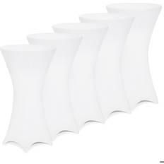 Deuba Cocktail Table Cover Set 5Pcs 80cm White Tablecloth White