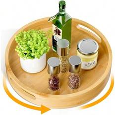 Spice Racks Shein 12 Inch Non-Skid Bamboo Lazy Susan