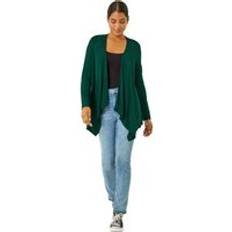 Green Cardigans Roman Front Jersey Knit Cardigan - Green